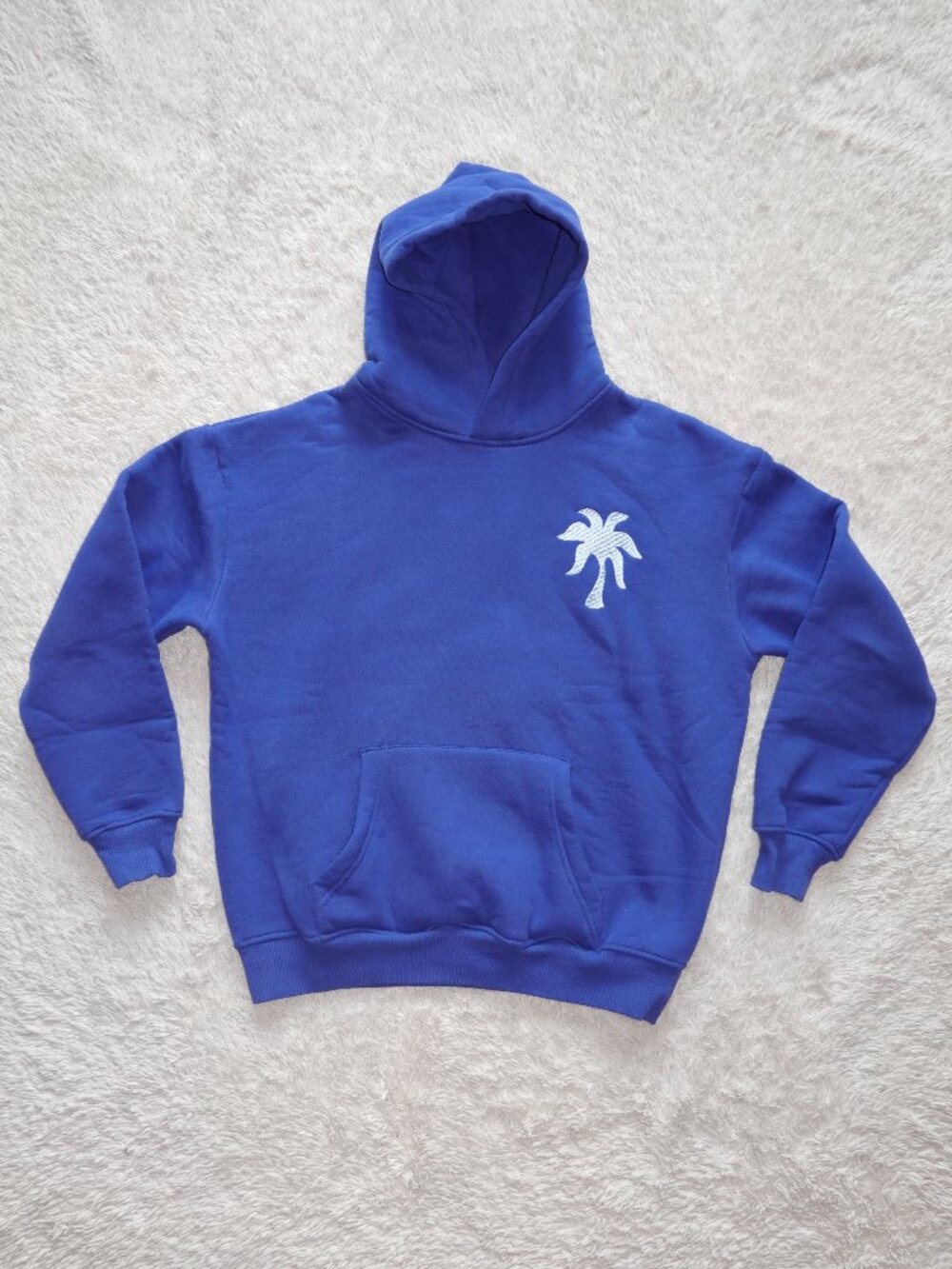 Women's Size XS Pink Palm Puff Hawaii Hibiscus Hoodie in Oceanic Blue, Like New!